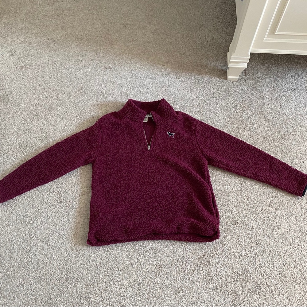 Pink Quarter Zip Sherpa